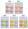 2.8" 2 Pc Set Starfish & Seashell Hair Clip .70 each set