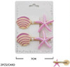 2.8" 2 Pc Set Starfish & Seashell Hair Clip .70 each set