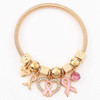 Spring Style Pink Ribbon Breast Cancer Awareness Charm Bracelet .70 each