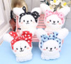 Cute Plush Bunny Keychain w/ Polka Dot Bow .70 each