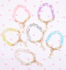Pastel Flower Beaded Charm Bracelet .70 each