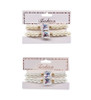 2 Pc Set Pearl Beads w/ Butterfly Painted Bracelet White & Ivory .70 each set