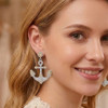 1.7" Rhinestone Anchor Dangle Earring .70 each pair