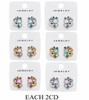 Ocean Seashell & Starfish Crystal Stud Earrings .70 each pair