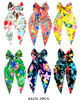 15" Floral Print Long Tail Gator Clip Hair Bow .70 each