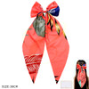 15" Tropical Floral Print Long Tail Gator Clip Hair Bow .70 each
