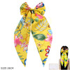 15" Tropical Floral Print Long Tail Gator Clip Hair Bow .70 each