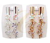 3" 2 Pc Set Gold & Silver Salon Clips w/ Stone Flower .70 per set