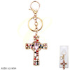 4.9" Multicolor Rhinestone Cross Keychain .70 each