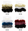 3 Pc Set Glitter Velvet Hair Scrunchies Dark Colors .70 each set