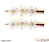 3" 2 Pc Set Gold & Silver Salon Clips w/ Stone Flower .70 per set