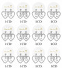 2" Rhinestone Silver Heart Initial Drop Earrings .70 each pair