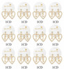 2" Rhinestone Gold Heart Initial Drop Earrings .70 each pair