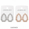 1.4" Rhinestone Teardrop Statement Earring .70 each pair