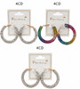 1.6" Rhinestone Hoop Earrings Mixed Colors .70 each pair