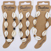 Cowrie Shell & Wood Bead Anklet .70 each