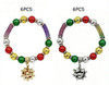 Multicolor Christmas Ornament Beaded Charm Bracelet .70 each