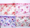 7" Floral Clear Zipper Cosmetic Pouch with Key Ring .70 each
