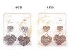 1.4" Double Heart Rhinestone Clip-on Earrings .70 each pair
