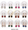1.5" Crystal with Rhinestones Clip-On Teardrop Earrings .70 each pair
