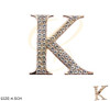 1.7" Sparkling Rhinestone Initial Brooch Gold Color .70 each