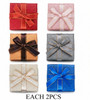 2" x 2" Metallic Jewelry Gift Box with Ribbon Bow .70 each