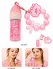Raspberry Lip Gloss + Beaded Bracelet/Bag Charm 12 pcs per display $1.50 each