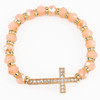 Crystal Sideways Cross Bracelet .70 each