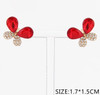 0.7" Crystal Butterfly Stud Earrings .70 each pair