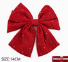 5.5" Rhinestone Fabric Bow Hair Clip Red Tone .70 each