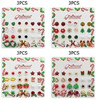 12 Pairs/Card Christmas Stud Earrings Multipack .70 each