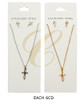 17.7" Adjustable Stainless Steel Open Cross Necklace & Stud Earring Set .75 each set