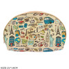 8.3" Travel Print Cosmetic / Makeup Bag .70 each