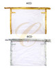 8" X 5" Clear PVC Cosmetic Pouch with Gold & Silver Trim .70 each