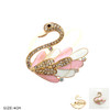 1.6" Rhinestone & Enamel Swan Brooch .70 each