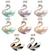 1.6" Rhinestone & Enamel Swan Brooch .70 each