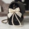 Pearl Beaded Bow Bag Charm Keychain .70 each