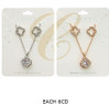 Cubic Zirconia Quatrefoil Pendant Necklace & Stud Earring Set .70 each set