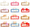 1.8" Rhinestone Rectangle Flower Hair Claw Clip .70 each