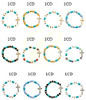 Turquoise & Crystal Beaded Cross Charm Stretch Bracelet .70 each