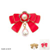 Rhinestone Bow & Pearl Drop Fashion Brooch .70 each