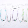 Pastel Beaded Rhinestone Turtle Charm Adjustable Anklet .70 each