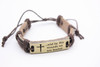 Teen Leather Bracelet Metal "BY WOUNDS WE ARE HEALED" Blk/Brown .70 each