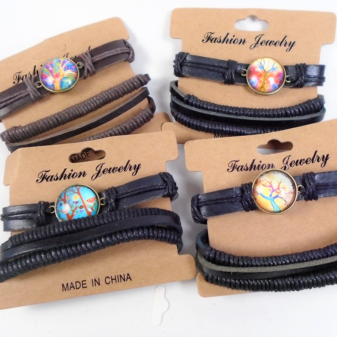 SPECIAL 2 Pack Teen Leather Bracelet w/ Tree of Life .70 per set