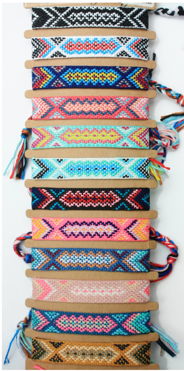 Mixed Style Crochet Friendship Bracelets 12 per pk .64 each