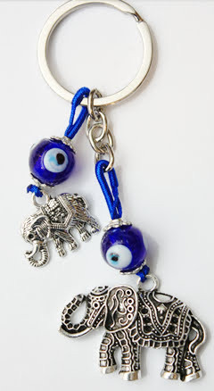 Mommy & Baby Elephant Evil Eye Keychain .60 Each Accessories Palace