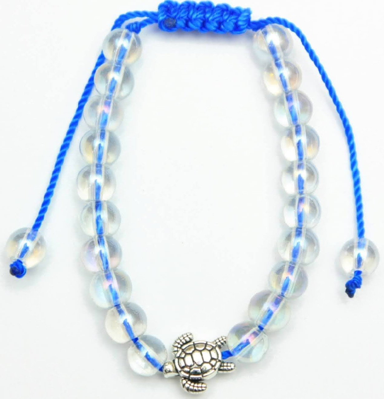 Turtle Pendant Translucent Bead Asst Colors Cord Bracelet .60 Each