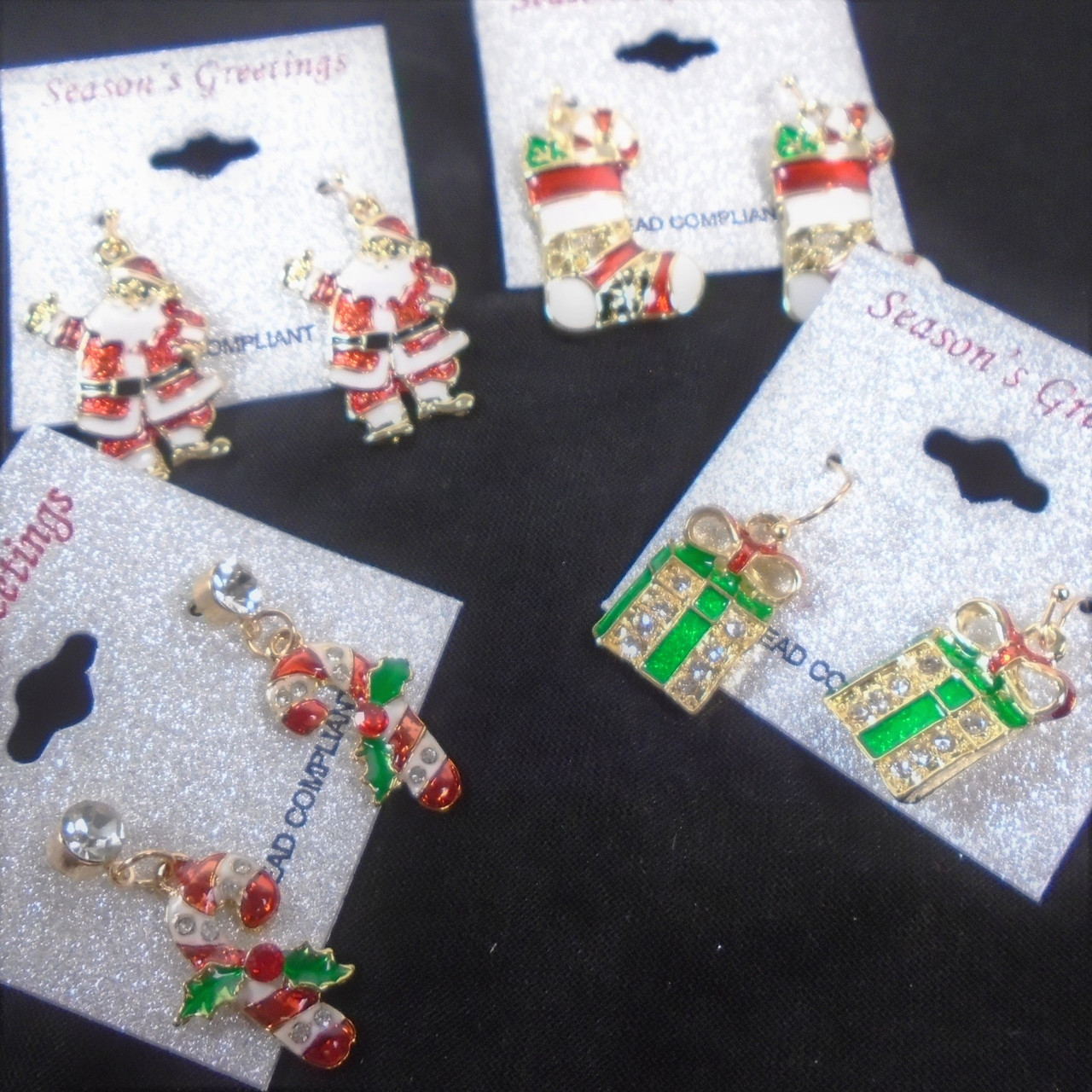 Holiday Charm Christmas Earrings (8156) .68 each pair - Accessories Palace