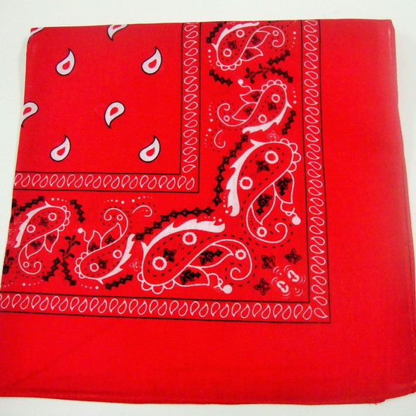 All Red Bandana 100% Cotton 22" Square .56 each