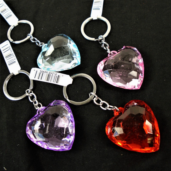 2" Diamond Cut Acrylic  Keychains  Asst Colors .60 each 